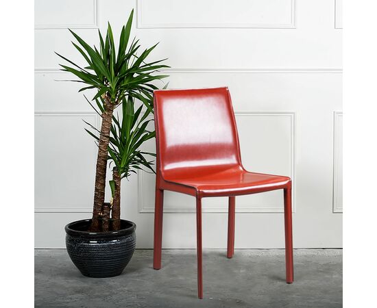 Стул Barrie, кожа ретро-красный, изображение 5 | Интернет магазин мебели и декора LifeDekor