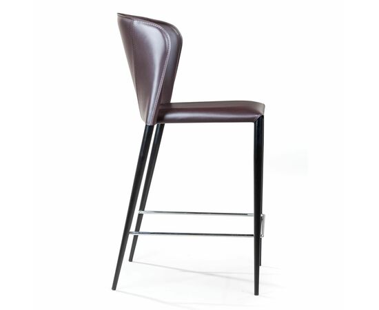 Стул полубарный Albert, кожа коричневый, изображение 4 | Интернет магазин мебели и декора LifeDekor