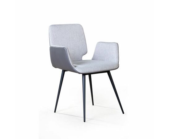 Стул с подлокотниками Adam, рогожка комби серый | Интернет магазин мебели и декора LifeDekor