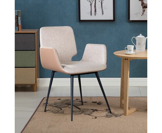 Стул с подлокотниками Adam, рогожка комби бежевый, изображение 8 | Интернет магазин мебели и декора LifeDekor