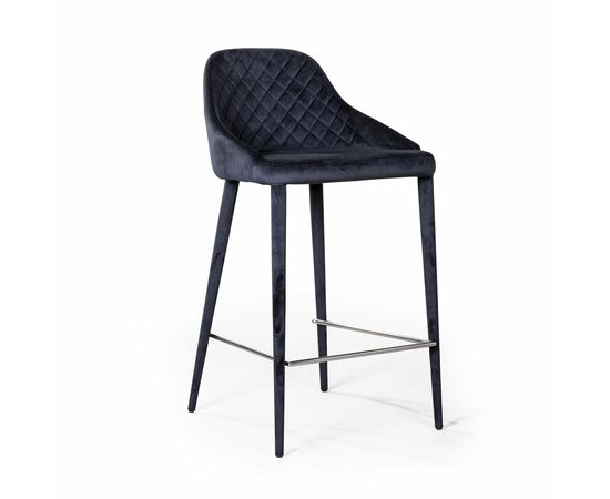 Стул полубарный Douglas, бархат чёрный, изображение 2 | Интернет магазин мебели и декора LifeDekor