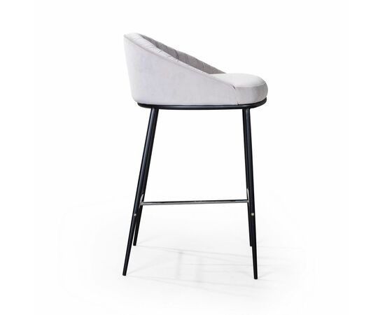 Стул полубарный Barkley, микровелюр серый, изображение 5 | Интернет магазин мебели и декора LifeDekor