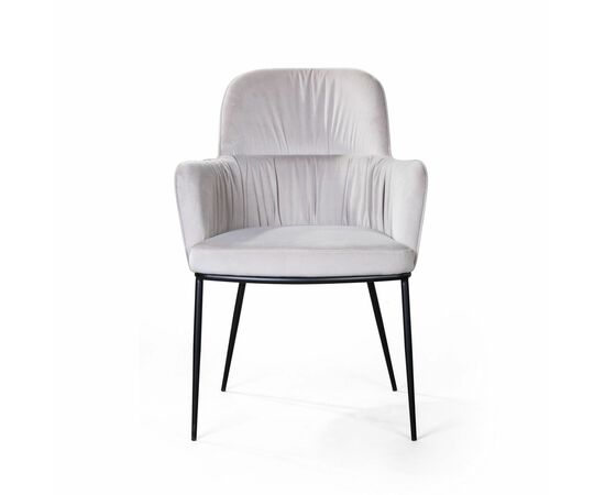 Стул с подлокотниками Barkley, микровелюр серый, изображение 4 | Интернет магазин мебели и декора LifeDekor