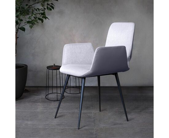 Стул с подлокотниками Adam, рогожка комби серый, изображение 2 | Интернет магазин мебели и декора LifeDekor