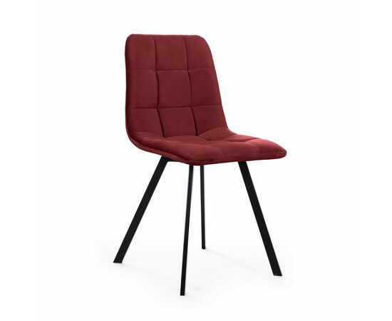 Стул UNO, бархат красный 16 / чёрный профиль | Интернет магазин мебели и декора LifeDekor