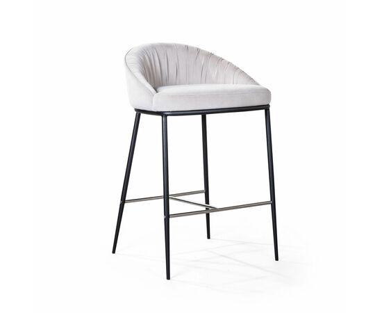 Стул полубарный Barkley, микровелюр серый | Интернет магазин мебели и декора LifeDekor