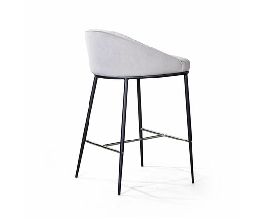 Стул полубарный Barkley, микровелюр серый, изображение 6 | Интернет магазин мебели и декора LifeDekor