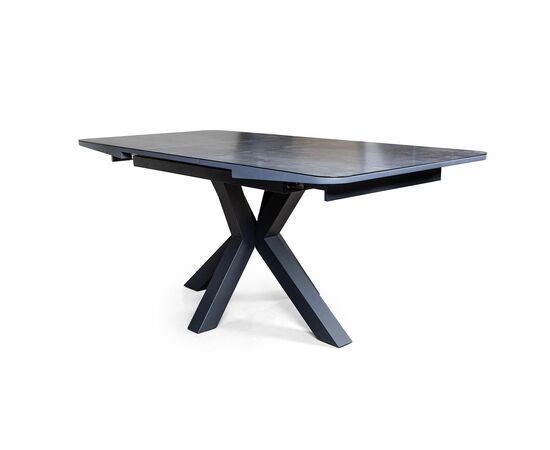 Стол раскладной Lincoln (160+40 см) глазурованное стекло черный, изображение 10 | Интернет магазин мебели и декора LifeDekor