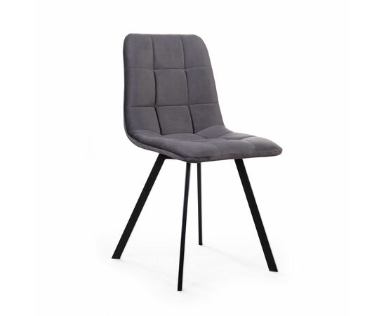 Стул UNO, бархат серый 27/ чёрный профиль | Интернет магазин мебели и декора LifeDekor