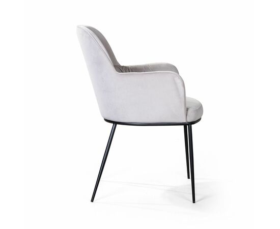 Стул с подлокотниками Barkley, микровелюр серый, изображение 5 | Интернет магазин мебели и декора LifeDekor