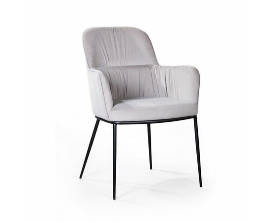 Стул с подлокотниками Barkley, микровелюр серый, изображение 3 | Интернет магазин мебели и декора LifeDekor