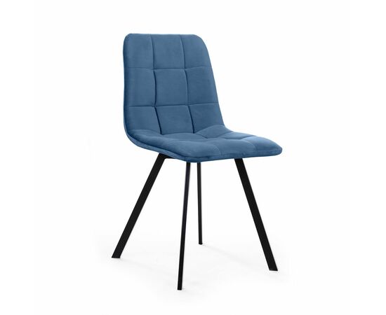 Стул UNO, бархат синий 29/ чёрный профиль | Интернет магазин мебели и декора LifeDekor