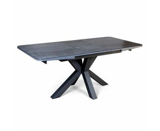 Стол раскладной Lincoln (160+40 см) глазурованное стекло черный, изображение 9 | Интернет магазин мебели и декора LifeDekor