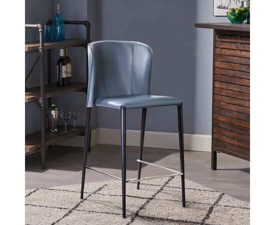 Стул полубарный Albert, кожа антрацит, изображение 3 | Интернет магазин мебели и декора LifeDekor