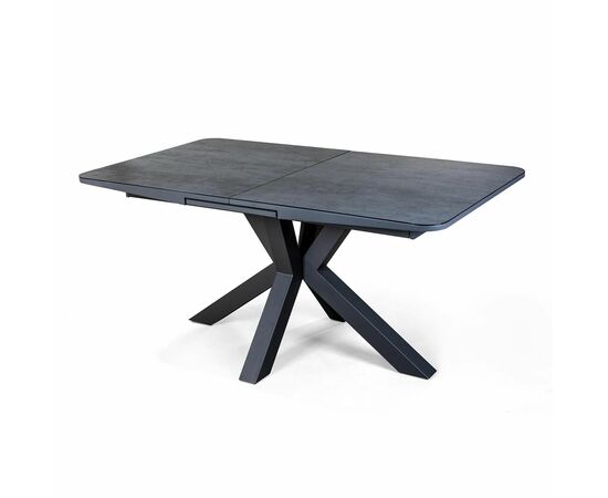 Стол раскладной Lincoln (160+40 см) глазурованное стекло черный, изображение 3 | Интернет магазин мебели и декора LifeDekor