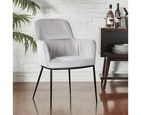 Стул с подлокотниками Barkley, микровелюр серый, изображение 2 | Интернет магазин мебели и декора LifeDekor