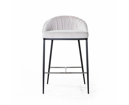 Стул полубарный Barkley, микровелюр серый, изображение 4 | Интернет магазин мебели и декора LifeDekor