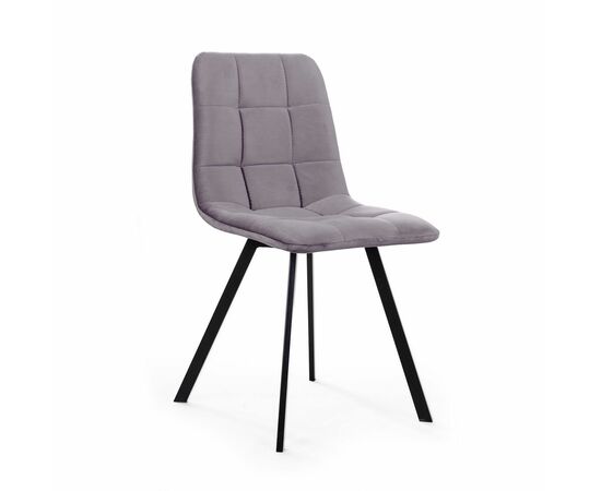 Стул UNO, бархат светло-серый 26/ чёрный профиль, изображение 3 | Интернет магазин мебели и декора LifeDekor