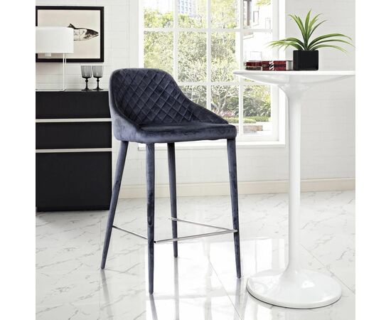 Стул полубарный Douglas, бархат чёрный | Интернет магазин мебели и декора LifeDekor