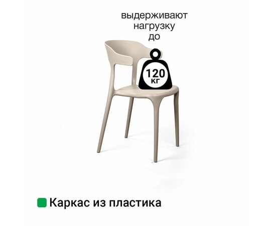 Стул Leo, первичный пластик бежевый, изображение 8 | Интернет магазин мебели и декора LifeDekor