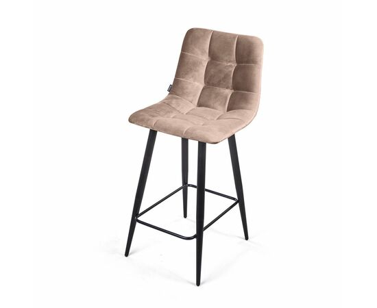 Стул полубарный UNO, бархат бежевый 5 / чёрный конус, изображение 7 | Интернет магазин мебели и декора LifeDekor