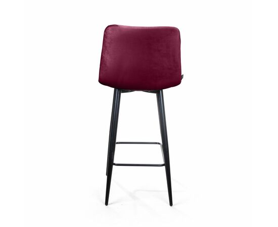 Стул полубарный UNO, бархат красный 16 / чёрный конус, изображение 6 | Интернет магазин мебели и декора LifeDekor