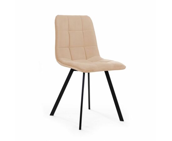 Стул UNO, бархат бежевый 5 / чёрный профиль | Интернет магазин мебели и декора LifeDekor