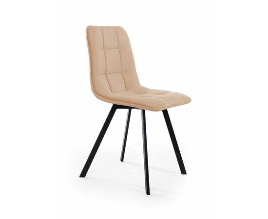 Стул UNO, бархат бежевый 5 / чёрный профиль, изображение 3 | Интернет магазин мебели и декора LifeDekor