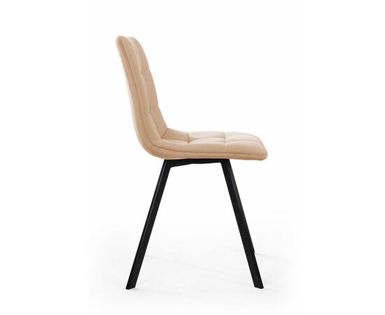 Стул UNO, бархат бежевый 5 / чёрный профиль, изображение 4 | Интернет магазин мебели и декора LifeDekor