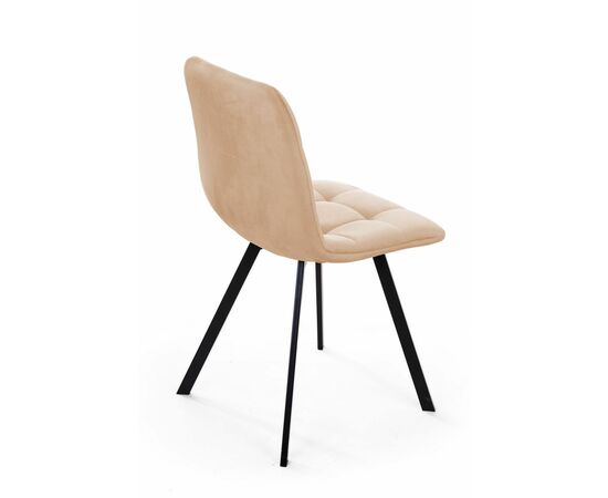 Стул UNO, бархат бежевый 5 / чёрный профиль, изображение 5 | Интернет магазин мебели и декора LifeDekor