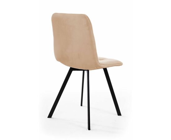 Стул UNO, бархат бежевый 5 / чёрный профиль, изображение 6 | Интернет магазин мебели и декора LifeDekor