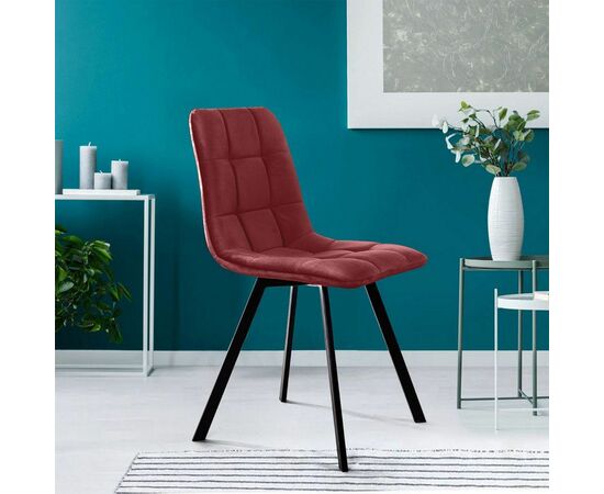Стул UNO, бархат красный 16 / чёрный профиль, изображение 9 | Интернет магазин мебели и декора LifeDekor