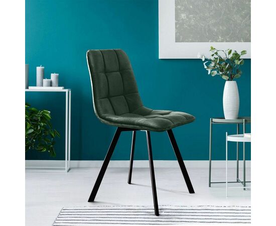 Стул UNO, бархат зелёный  19/ чёрный профиль, изображение 7 | Интернет магазин мебели и декора LifeDekor