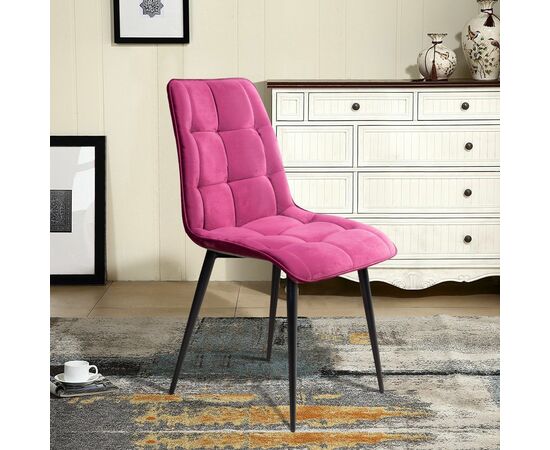 Стул UNO soft, бархат красный 16 / чёрный конус, изображение 2 | Интернет магазин мебели и декора LifeDekor