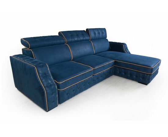 Portofino угловой диван-кровать замша синий, изображение 8 | Интернет магазин мебели и декора LifeDekor