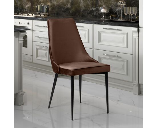 Стул Oliver, бархат коричневый 12/ чёрный конус, изображение 8 | Интернет магазин мебели и декора LifeDekor