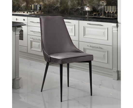 Стул Oliver, бархат антрацит 14/ чёрный конус, изображение 8 | Интернет магазин мебели и декора LifeDekor