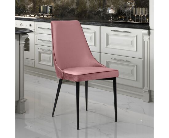 Стул Oliver, бархат пудровый 15/ чёрный конус, изображение 8 | Интернет магазин мебели и декора LifeDekor