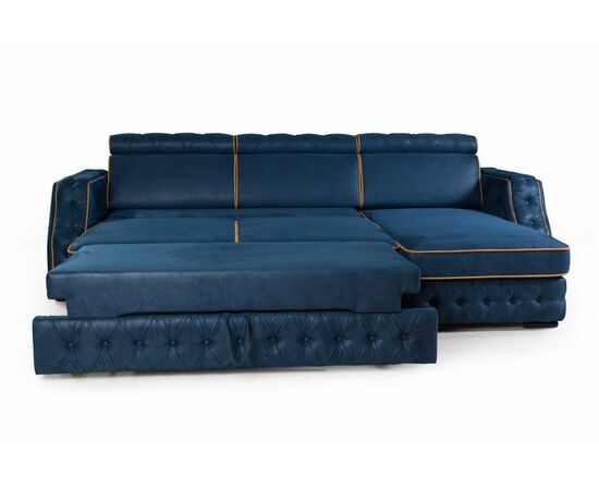 Portofino угловой диван-кровать замша синий, изображение 12 | Интернет магазин мебели и декора LifeDekor