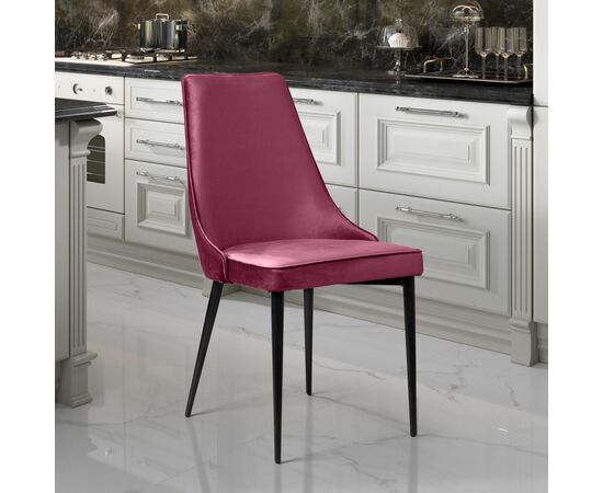 Стул Oliver, бархат красный 16/ чёрный конус | Интернет магазин мебели и декора LifeDekor