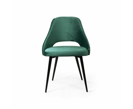 Стул William, бархат зелёный 19/ черный конус, изображение 2 | Интернет магазин мебели и декора LifeDekor