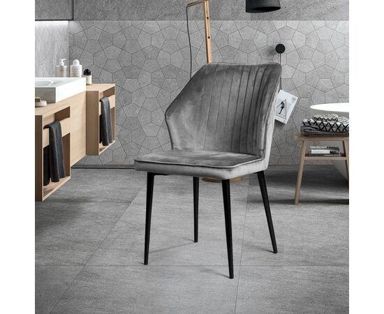 Стул Berg, бархат  светло-серый 26, изображение 2 | Интернет магазин мебели и декора LifeDekor