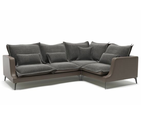 Rey диван угловой замша серый, изображение 2 | Интернет магазин мебели и декора LifeDekor