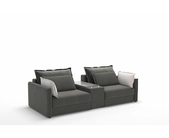 Incanto диван с баром бархат серый, изображение 2 | Интернет магазин мебели и декора LifeDekor