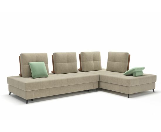 Reef диван-кровать угловой замша бежевый, изображение 3 | Интернет магазин мебели и декора LifeDekor