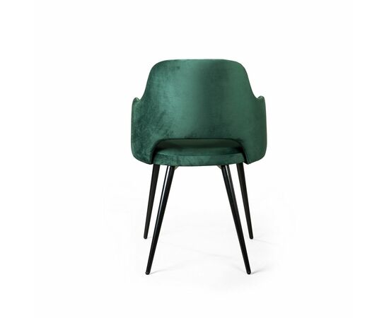 Стул William с подлокотниками, бархат зелёный 19/ черный конус, изображение 5 | Интернет магазин мебели и декора LifeDekor