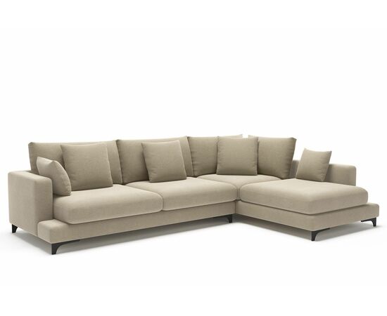 Oscar диван с терминальным углом рогожка бежевый, изображение 2 | Интернет магазин мебели и декора LifeDekor