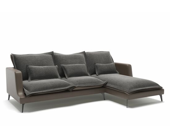 Rey диван с шезлонгом замша серый, изображение 2 | Интернет магазин мебели и декора LifeDekor