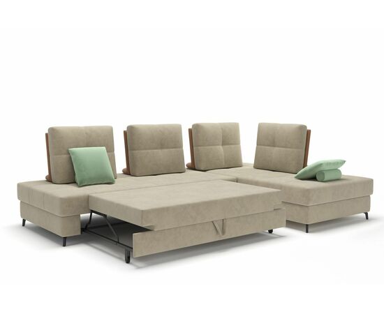 Reef диван-кровать угловой замша бежевый, изображение 4 | Интернет магазин мебели и декора LifeDekor