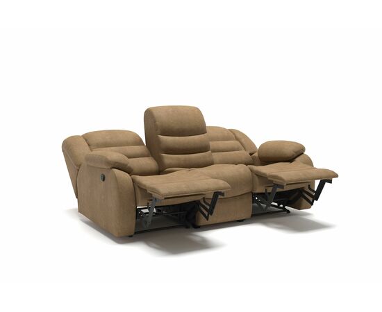 Ridberg диван 2 реклайнера замша бежевый, изображение 2 | Интернет магазин мебели и декора LifeDekor